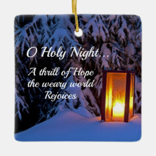 "O Holy Night" Beloved Christmas Carol Ceramic Ornament