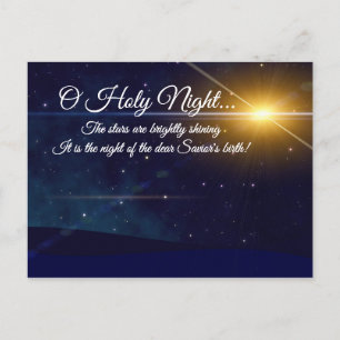 "O Holy Night" Beloved Christmas Carol Holiday Postcard