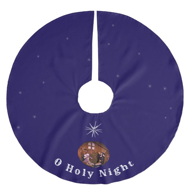 O Holy Night Brushed Polyester Tree Skirt (Front)