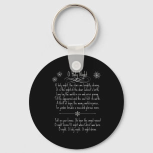 O Holy Night Christmas Carol Music Song Lyrics Tex Key Ring