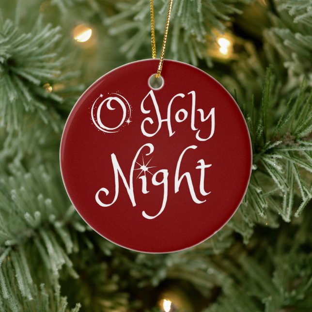 O Holy Night Christmas Ceramic Ornament (Tree)