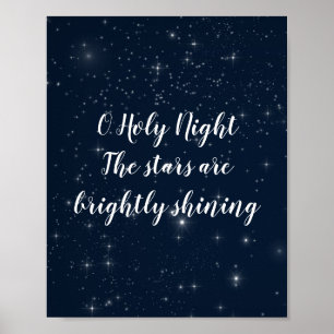 O Holy Night Christmas Lyrics Elegant Holiday Poster