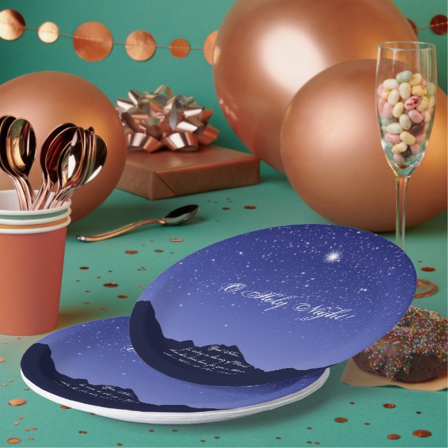 O Holy Night Christmas Paper Plates (Multi)