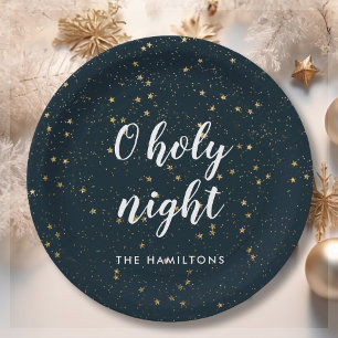 O Holy Night Christmas Star  Paper Plate