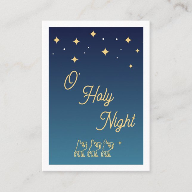 O Holy Night Elegant Christmas Prayer Card (Front)