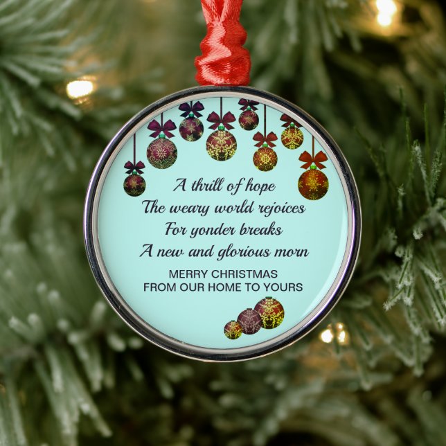 O HOLY NIGHT | Festive Baubles | Christmas Metal Ornament (Tree)