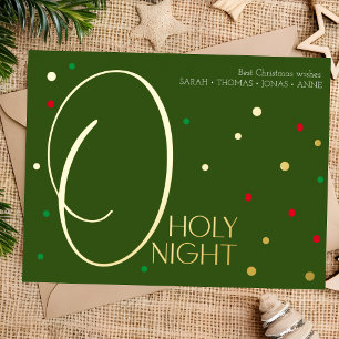 O holy night gold elegant christmas card