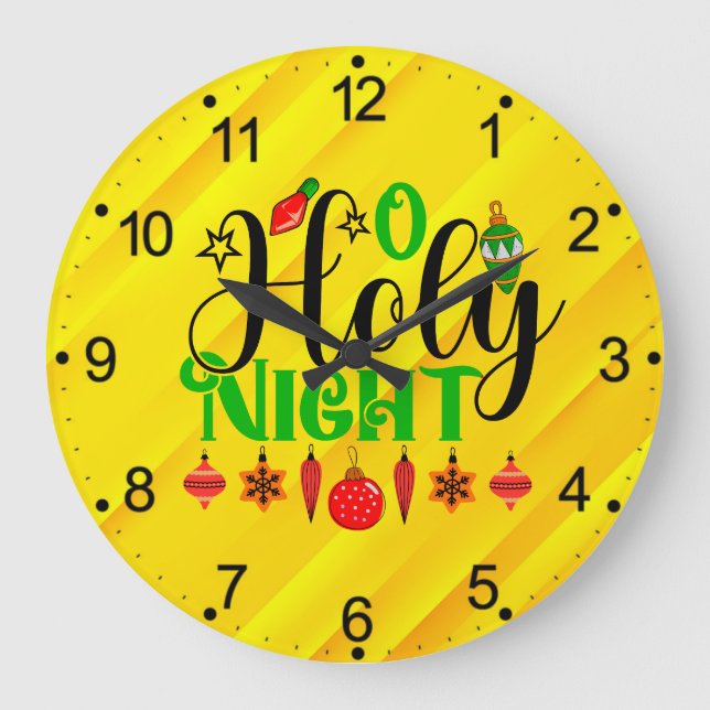 O Holy Night  Large Clock (Front)