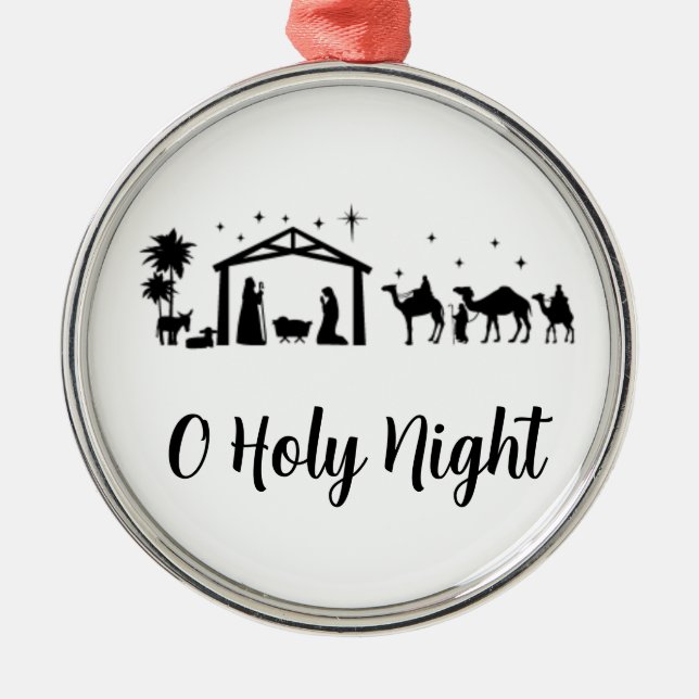 O Holy Night Metal Ornament (Front)