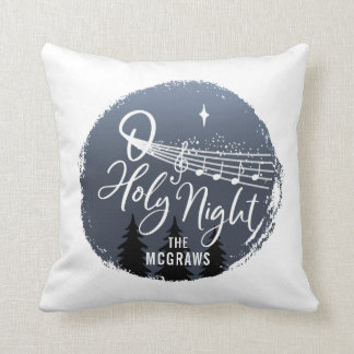 O Holy Night: Music Notes + Stars Personalised Cushion