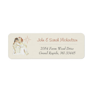 O Holy Night Nativity Personalised Holiday Return Address Label