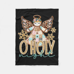 O Holy Night Patchwork Angel Christian Jesus Chris Fleece Blanket