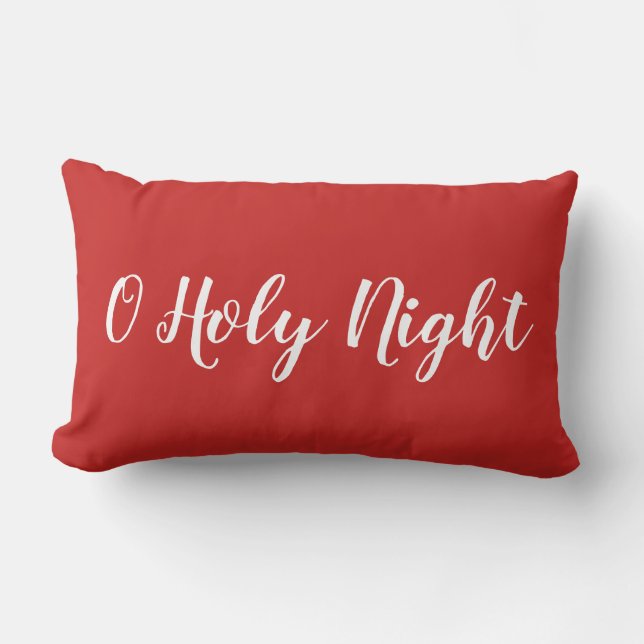 O Holy Night Red Throw Pillow (Front)