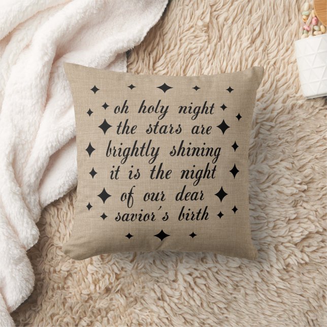 O Holy Night Religious Christmas Throw Pillow (Blanket)