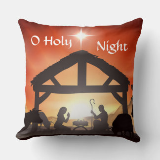 O Holy Night Reversible Glitter Pillow