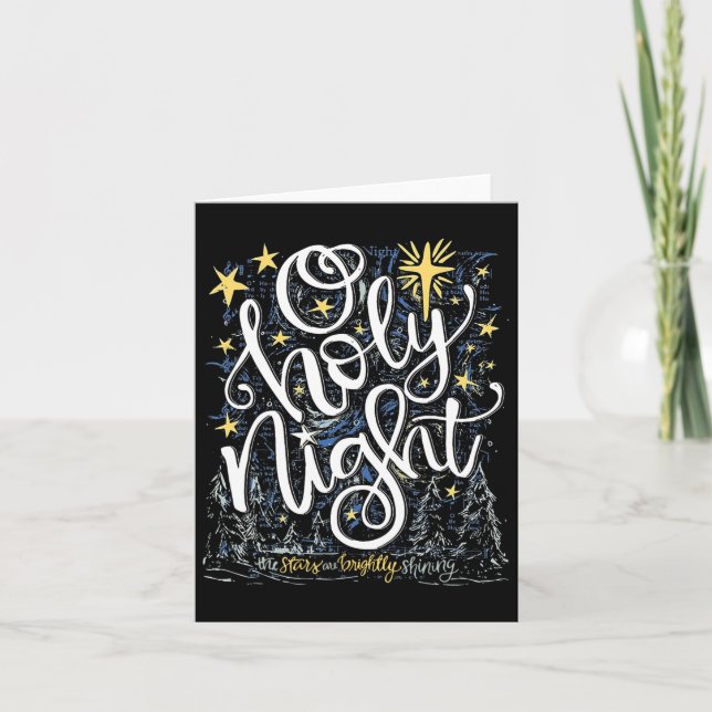 O Holy Night The Stars Are Brightly Shining  Card (Front)