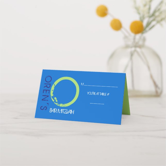 O INITIAL COLLECTION Bar Mitzvah Seating Escort Place Card (Front)