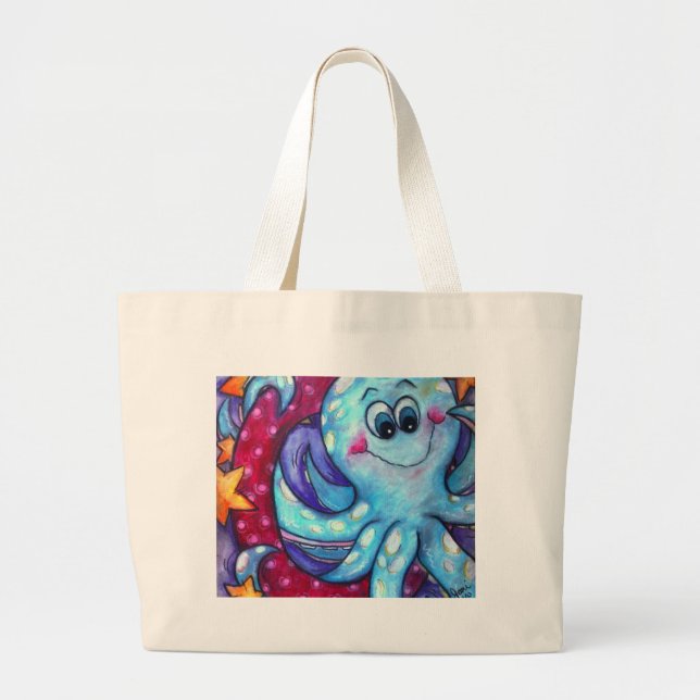 O is for Octopus Large Tote Bag (Front)