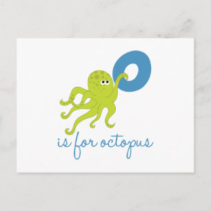 O Is For Octopus Postcard