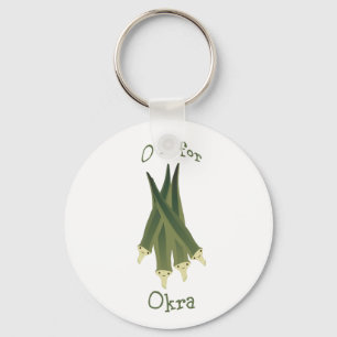 O is for Okra. Key Ring