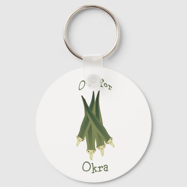 O is for Okra. Key Ring (Front)