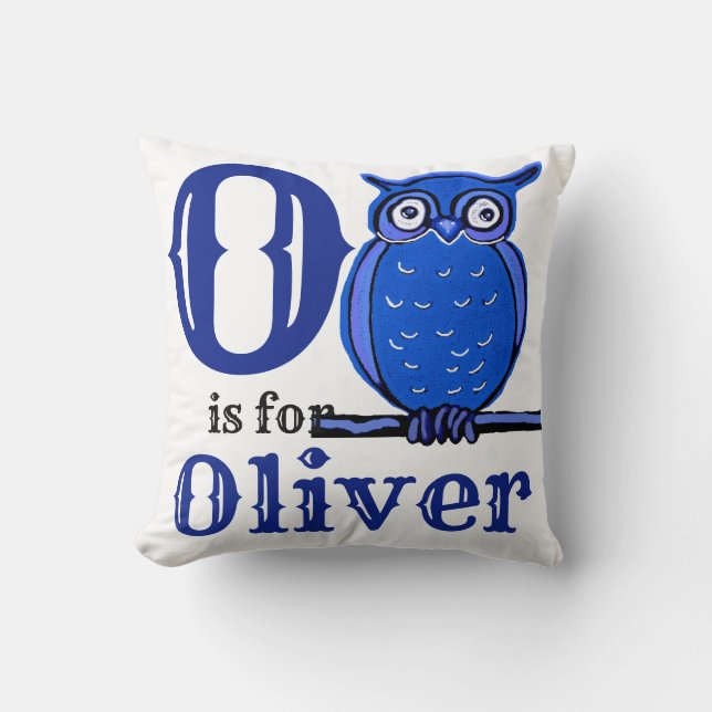 O is for Oliver baby boy  Cushion (Front)