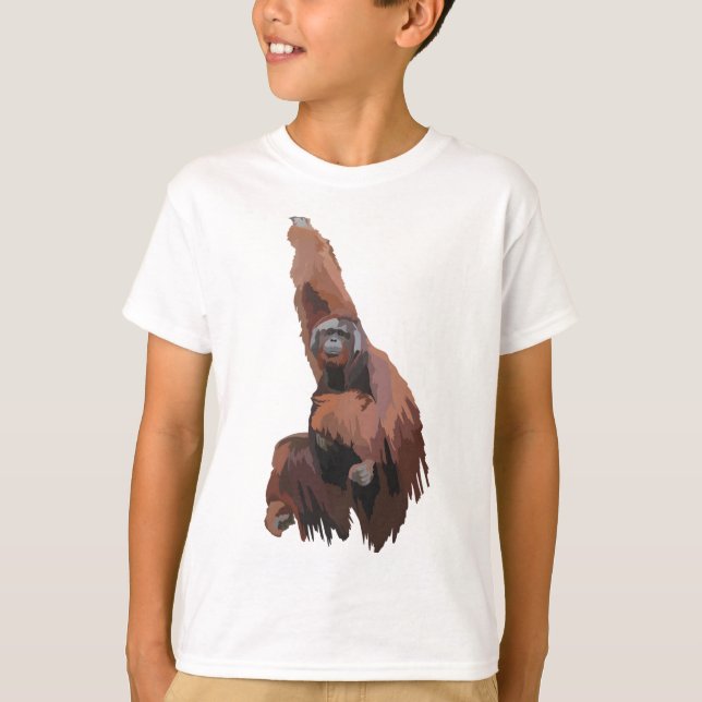 O is for OrangutanOrangutan Illustration Great Ape T-Shirt (Front)