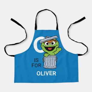 O is for Oscar the Grouch   Add Your Name Apron