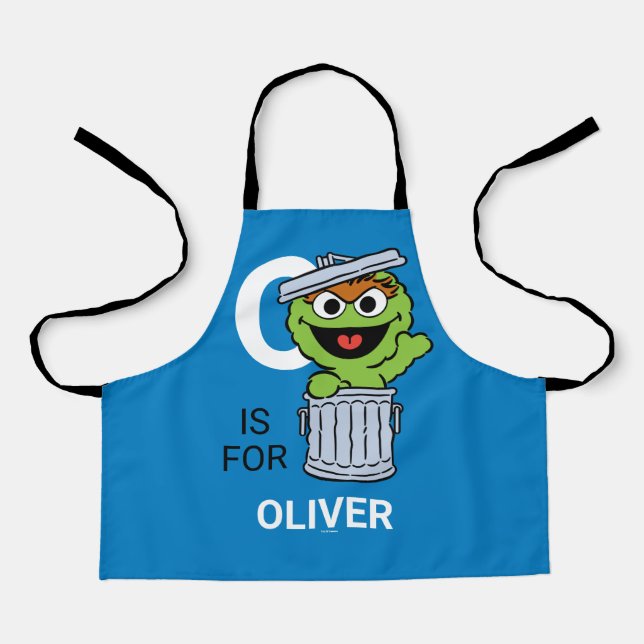 O is for Oscar the Grouch | Add Your Name Apron (Front)