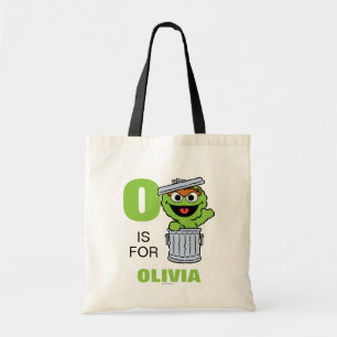 O is for Oscar the Grouch   Add Your Name Tote Bag