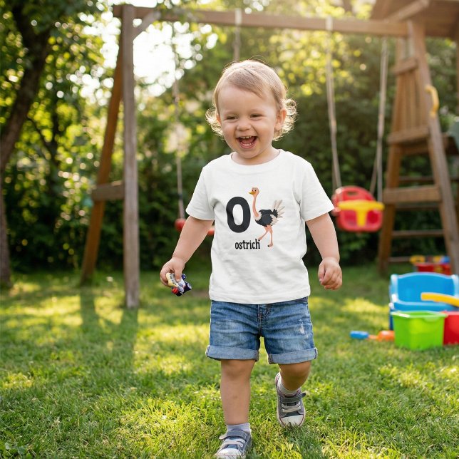 O is for Ostrich: Adorable Alphabet Learning Toddler T-Shirt (Creator Uploaded)