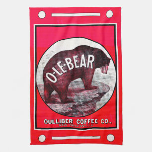 O-Le-Bear Coffee Tea Towel