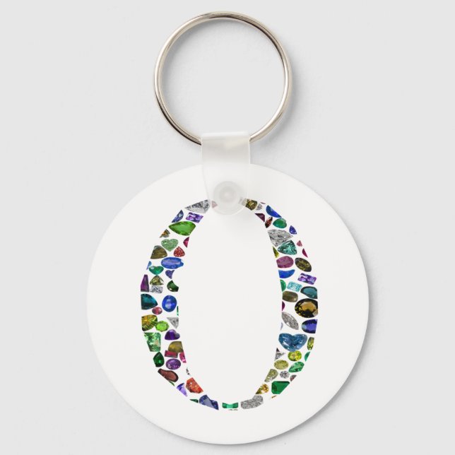 O Letter Monogram Key Ring (Front)
