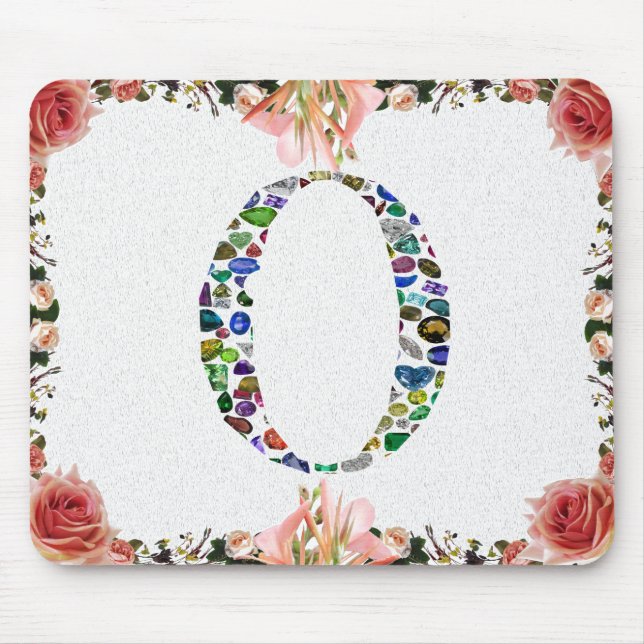 O Letter Monogram Mouse Pad (Front)