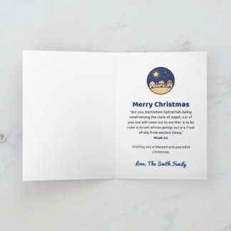 O Little Town of Bethlehem Personalised Christmas Card