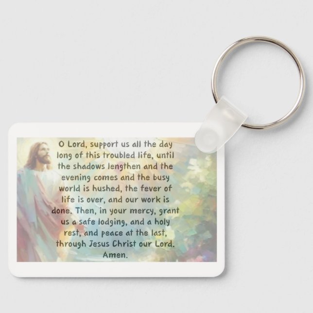 O Lord Support Us Prayer Magnet Key Ring (Front)
