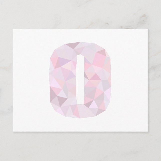 O - Low Poly Triangles - Neutral Pink Purple Grey Postcard (Front)
