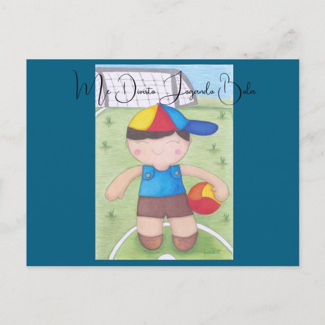 O Menino de Boné e a Bola Postcard (Front)