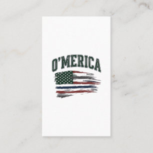O’Merica Vintage Distressed Flag Shirt Design_1 Business Card