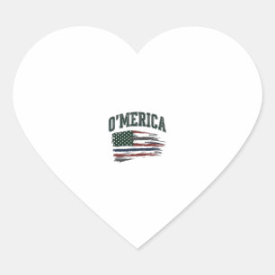 O’Merica Vintage Distressed Flag Shirt Design_1 Heart Sticker
