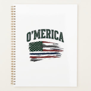 O’Merica Vintage Distressed Flag Shirt Design_1 Planner