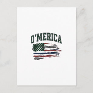 O’Merica Vintage Distressed Flag Shirt Design_1 Postcard