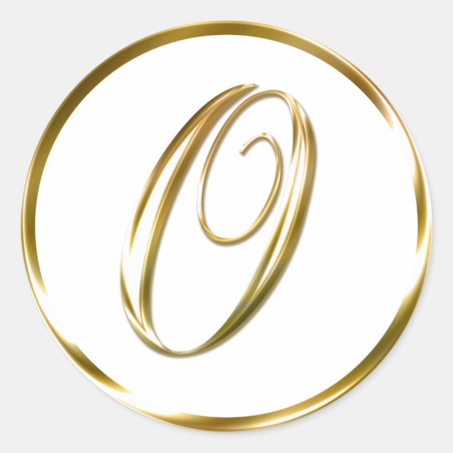 O Monogram Faux Gold Envelope Or Favour Seal (Front)