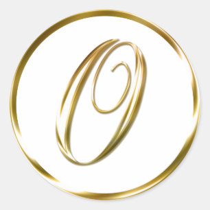 O Monogram Faux Gold Envelope Or Favour Seal
