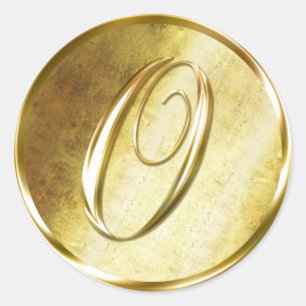 O Monogram Faux Gold Envelope Seal Stickers