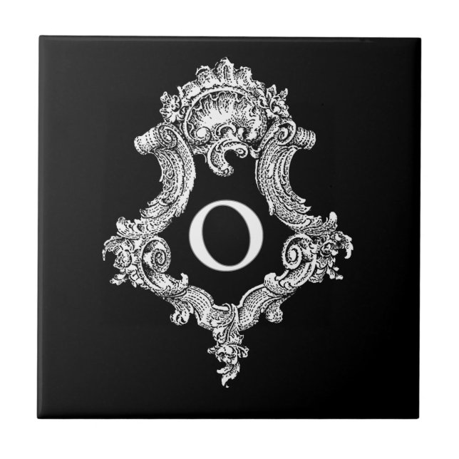 O Monogram Initial Ceramic Tile (Front)