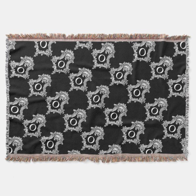 O Monogram Initial Throw Blanket (Front)