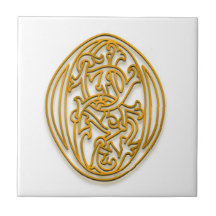 O Monogram "Irish Gold" Ceramic Tile
