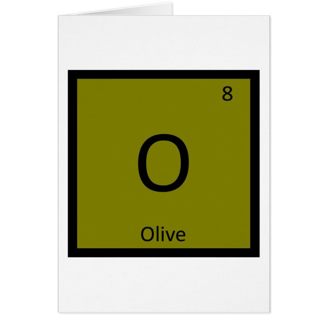O - Olive Chemistry Periodic Table Element Symbol (Front)