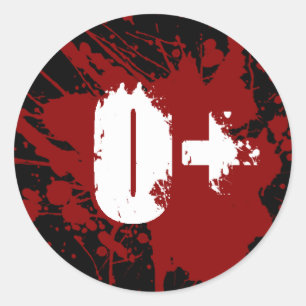 O Positive Blood Type Funny Vampire & Zombie Donor Classic Round Sticker